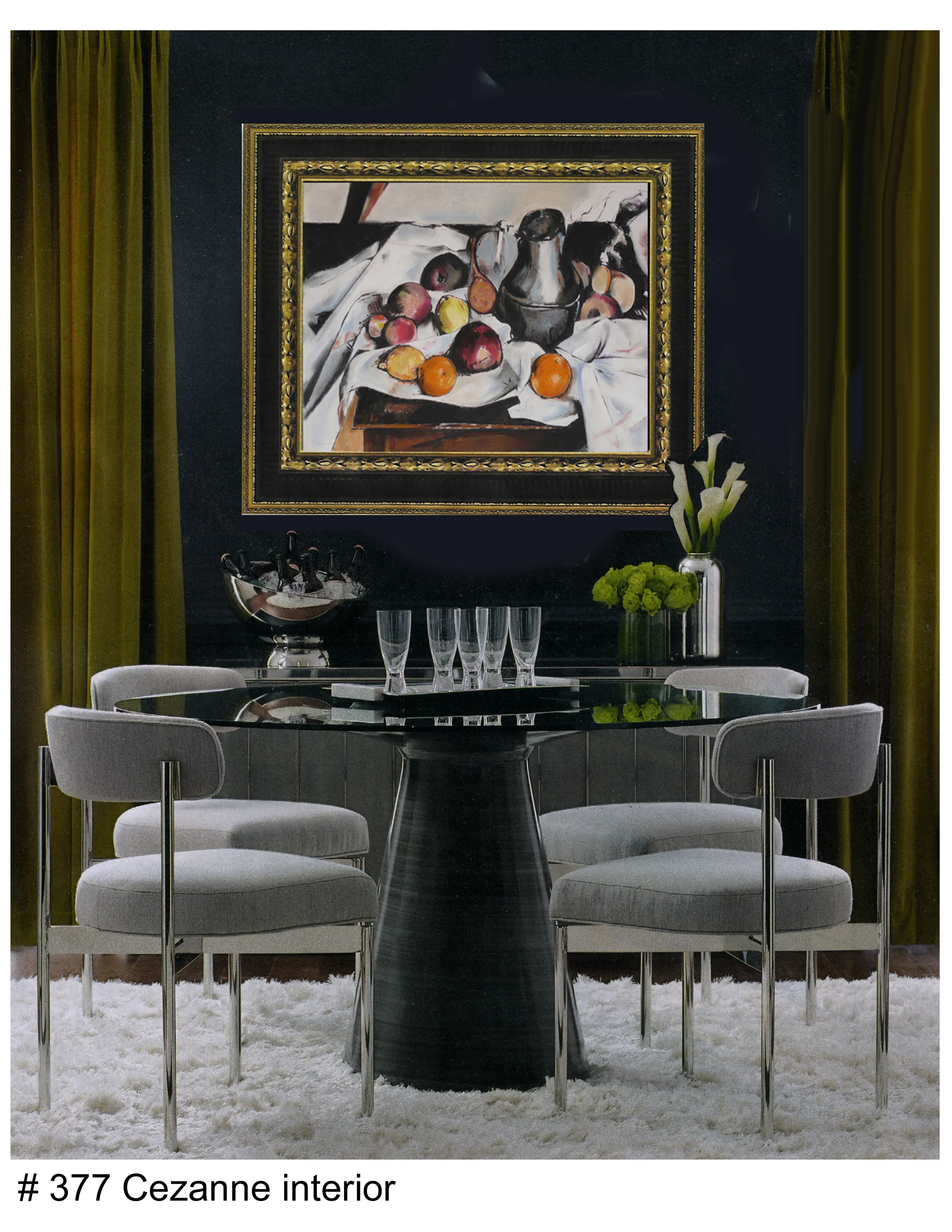 Cezanne shown in an interior setting