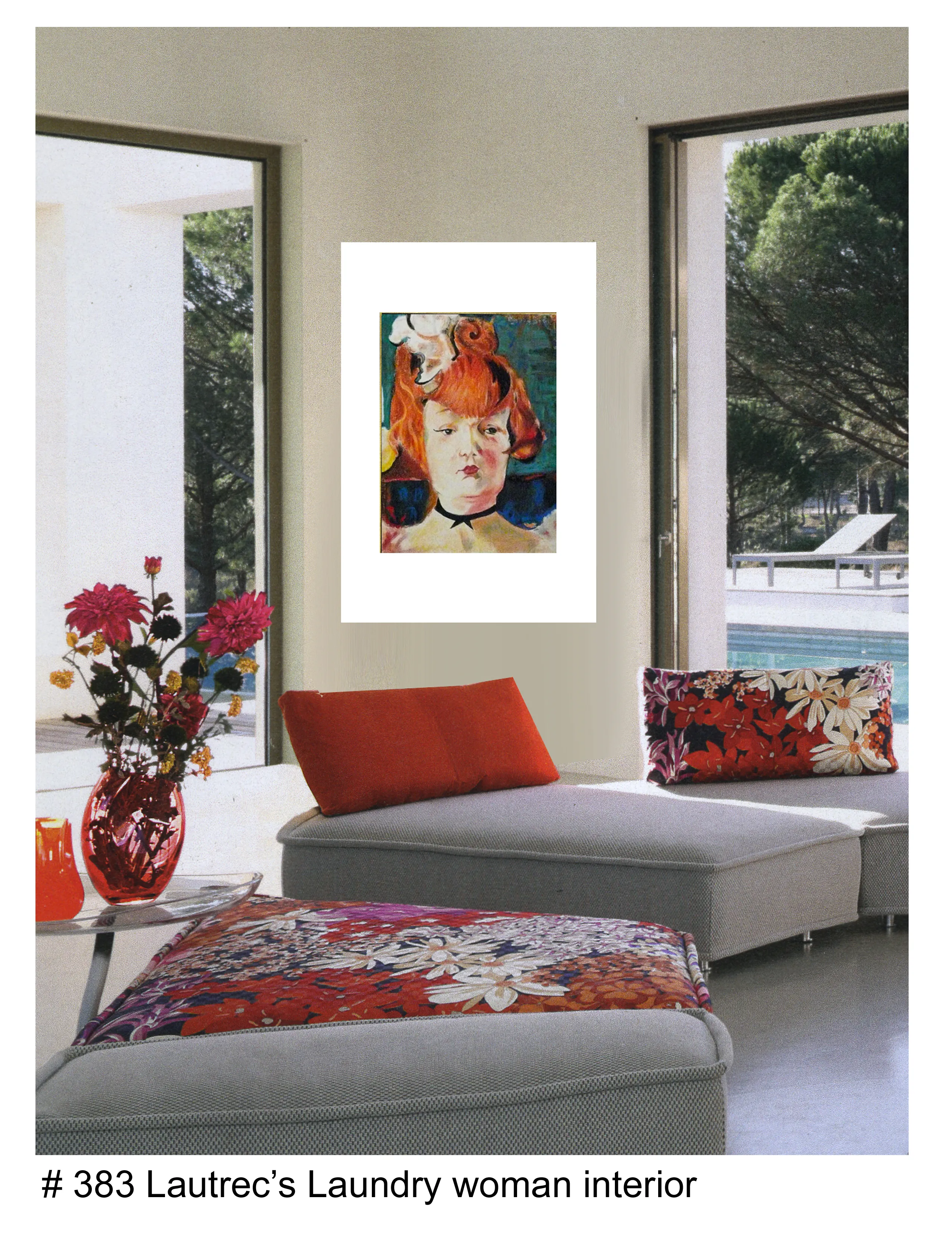Lautrac's Laundry Woman shown in an interior setting