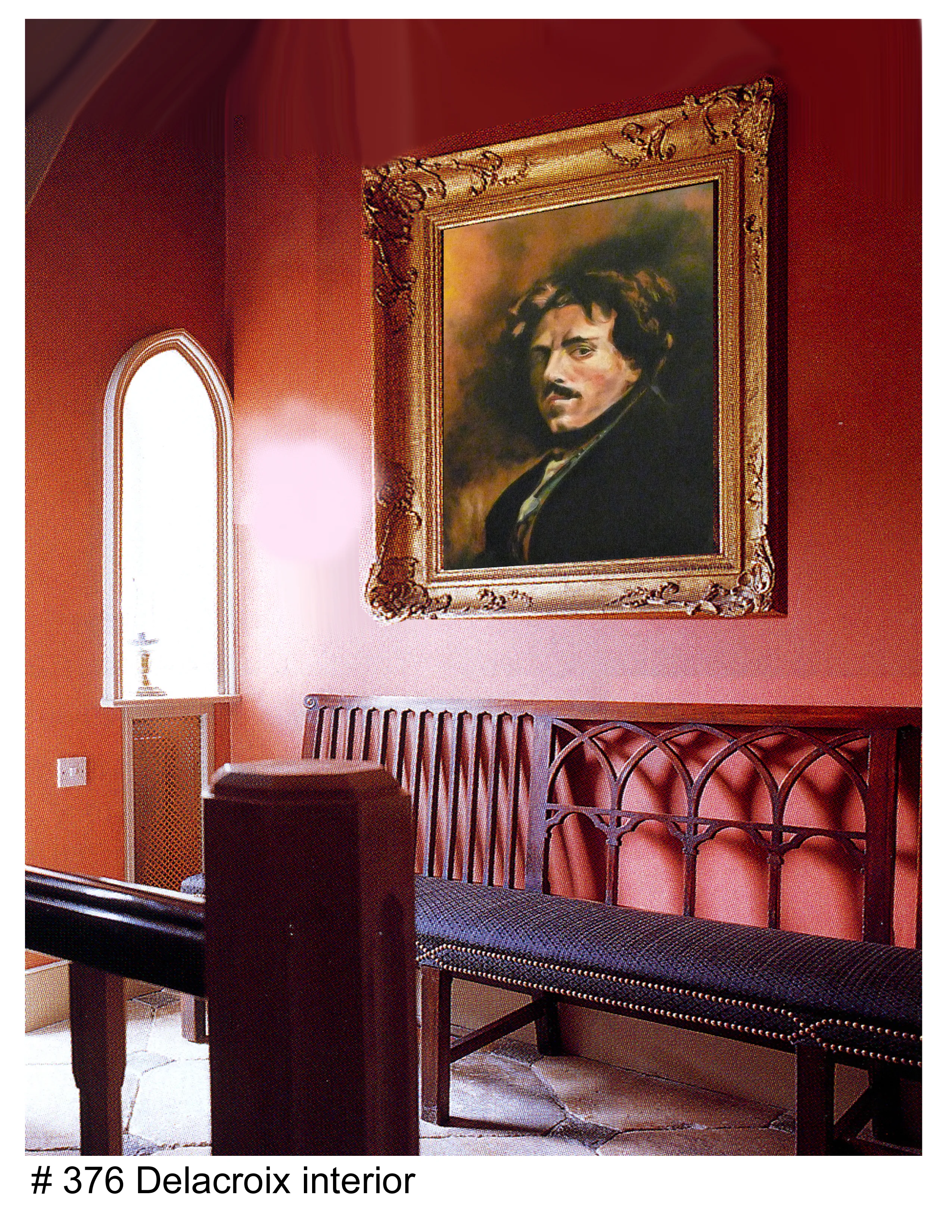 Delacroix Portrait shown in an interior setting