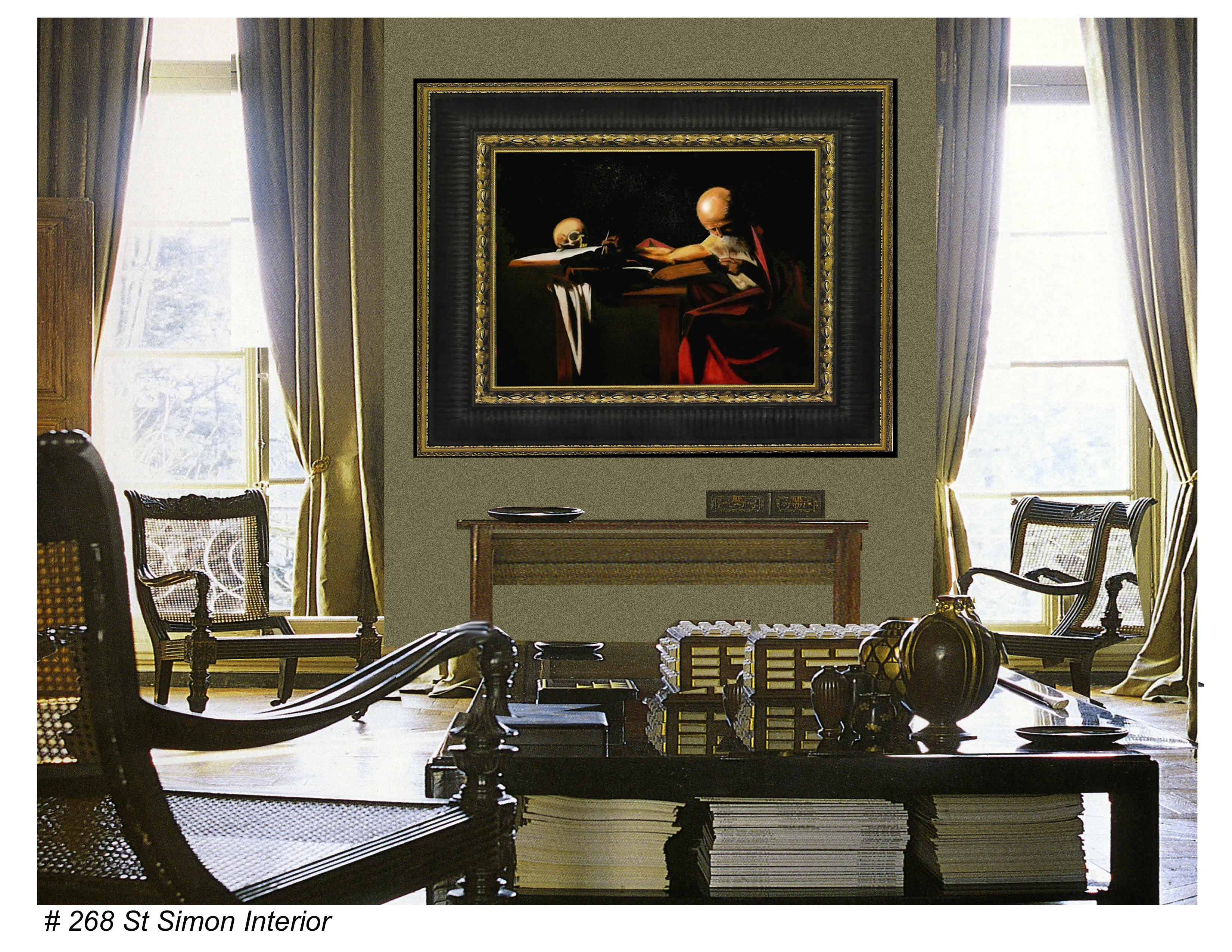 Caravaggio's St. Simon shown in an interior setting