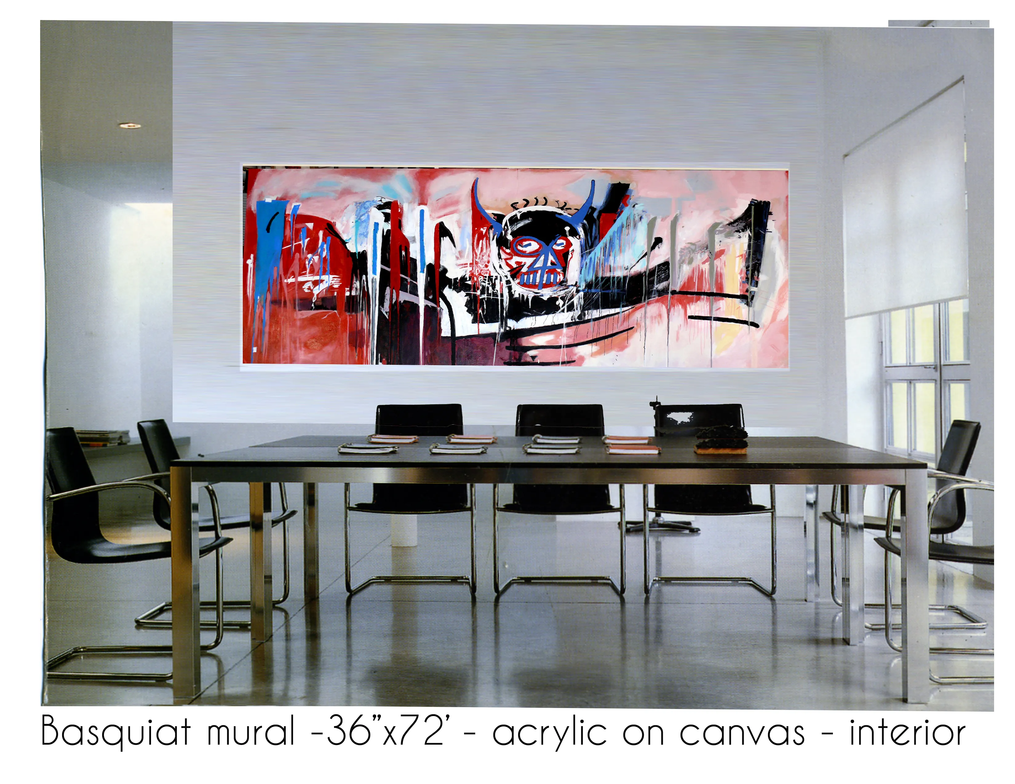 Basquiat Mural shown in an interior setting