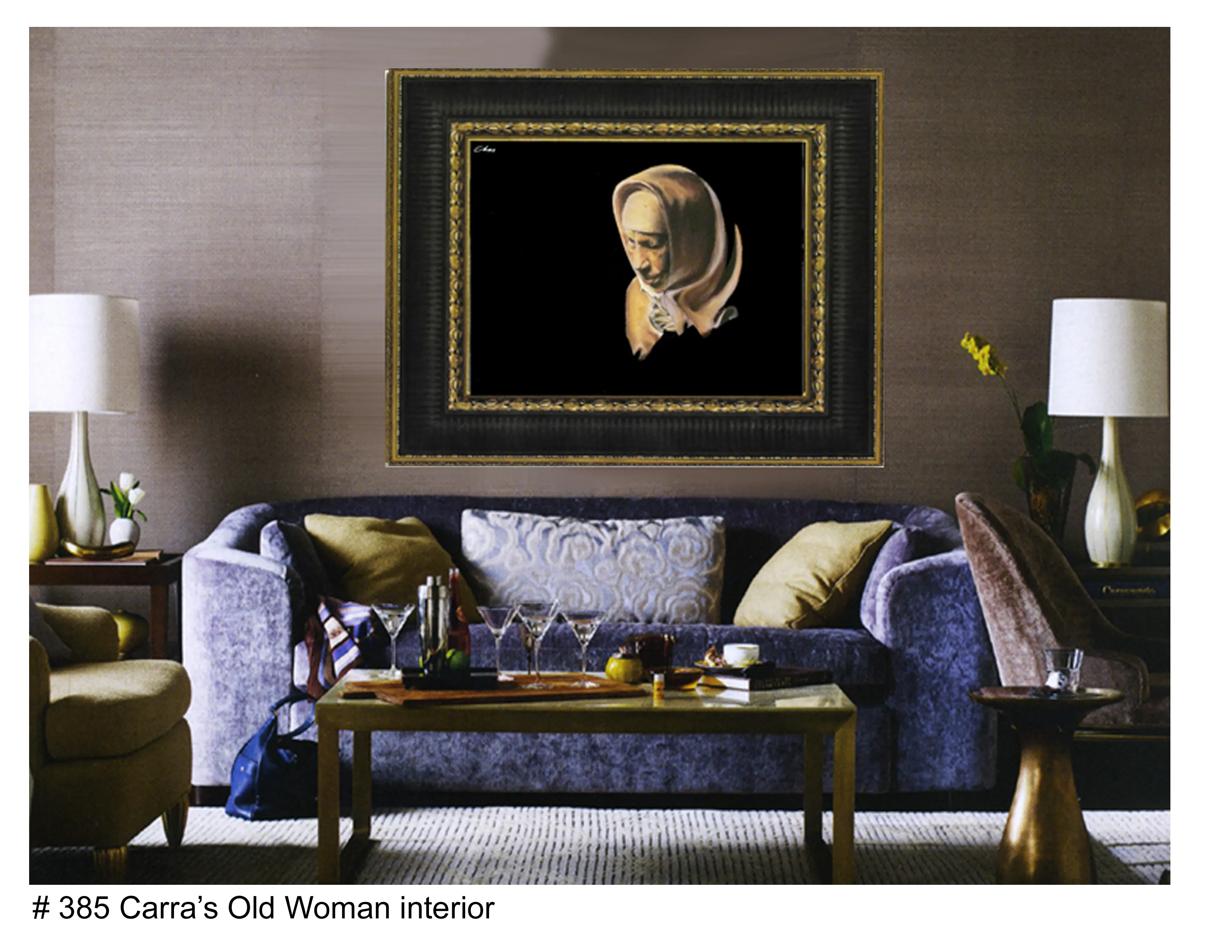 Cara's Old Woman shown in an interior setting